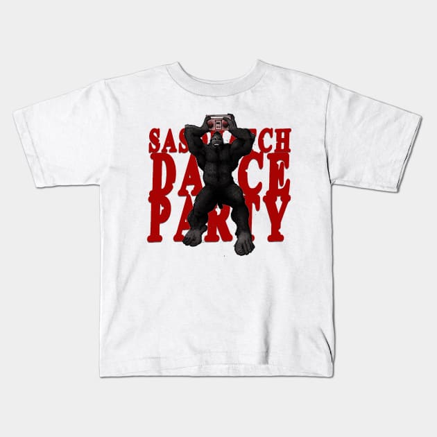 Sasquatch Dance Party Kids T-Shirt by Froobius